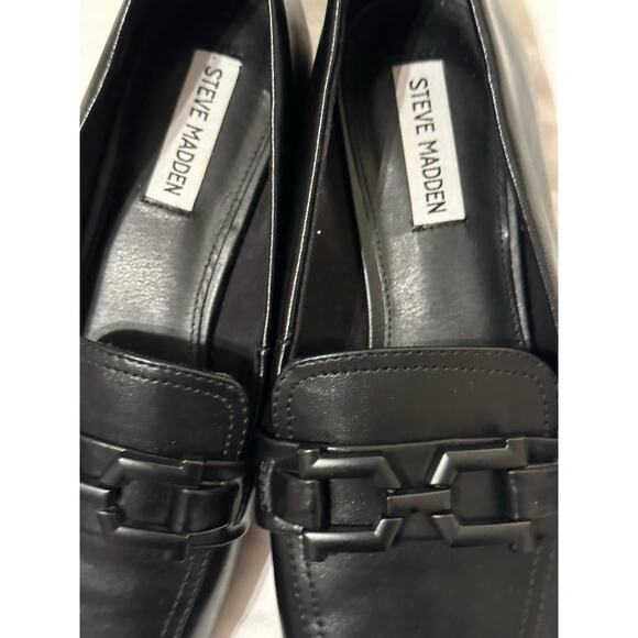 Steve Madden Women's Black Leather Ryan Bit Loafer Size 11M - Picture 5 of 7